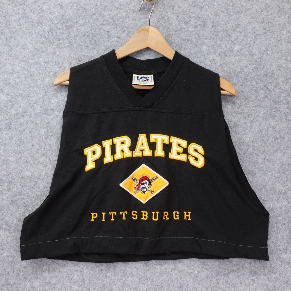Pittsburgh Pirates Vintage 90s Crop Tank Top Women LARGE MLB Oversized LEE Sport